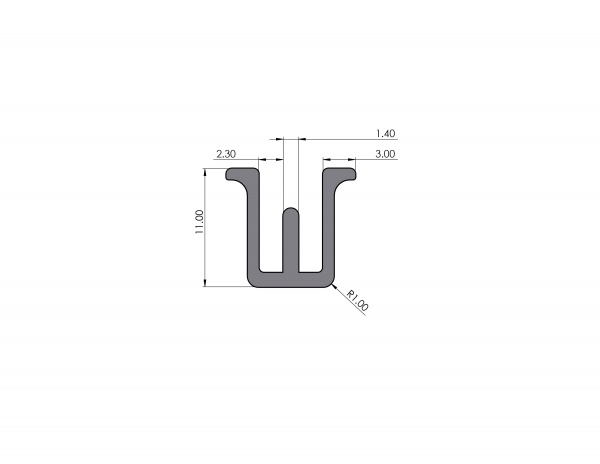 Shaft clamping profile slot 8 D6 I-type